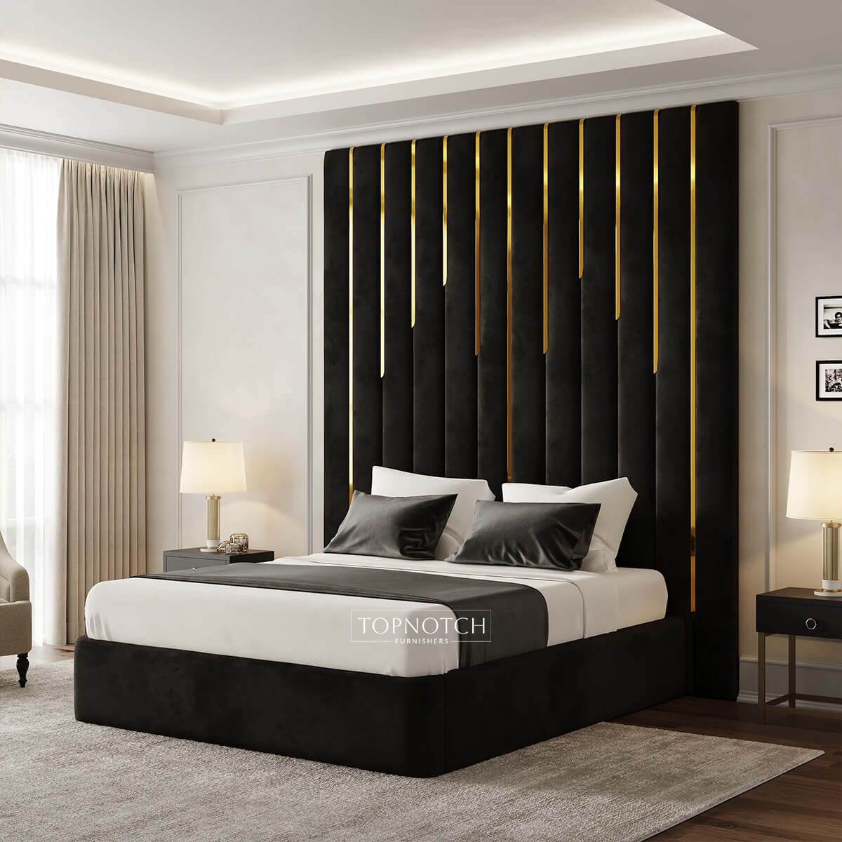 Lumina Gold Stripe Bed